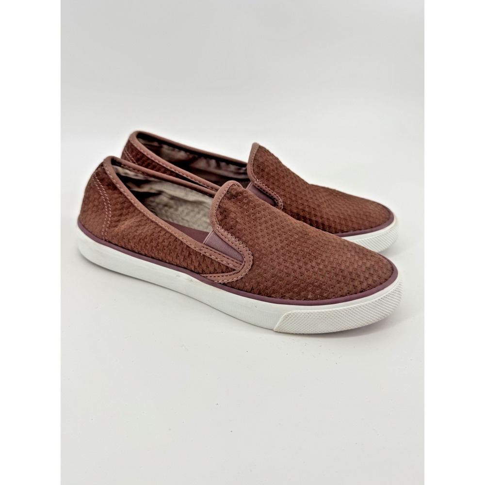 Sperry Crest Twin Gore Woven Embossed Sneaker 8.5 pink comfort travel casual